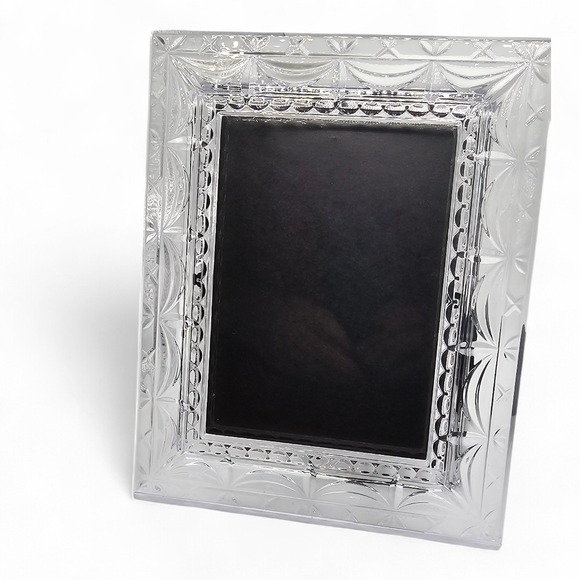 Vintage Mikasa Etched Crystal 5 x 7 Wedding Photo Picture Frame "Serenade" NOS - Picture 4 of 12